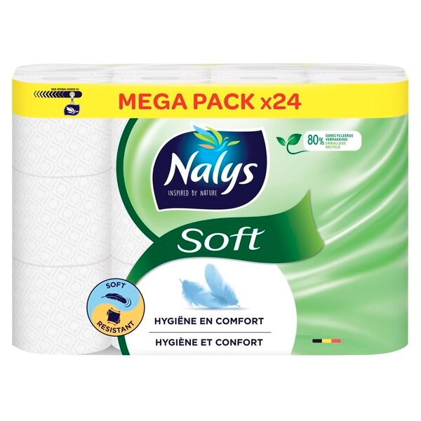 Nalys Soft toiletpapier. 2-laags. Per voordeelpak. OP=OP