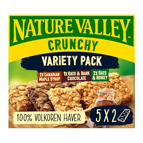 Nature Valley Alle varianten à 160-210 gram M.u.v kassa-items Prijsvoorbeeld: Protein pinda & chocolade, 2 pakken à 160 gram